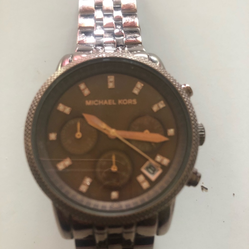 Michael Kors MK 5547 Brown Dial Stainless Steel Chronograph Watch